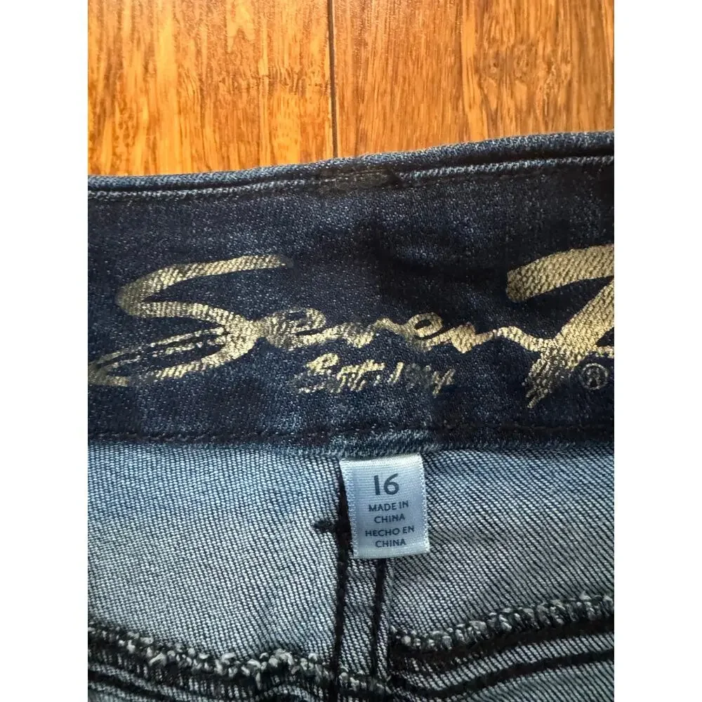 Seven7 Tummyless High Rise Bootcut Jeans Dark Wash Size 16